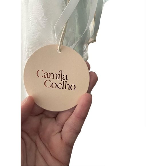 NWT Camila Coelho Catalina White Ruched Midi Dress | Size Small - Picture 4 of 4